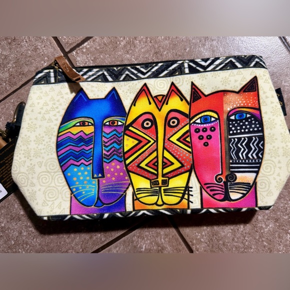 NWT Laurel Burch Cosmetic Bag Pouch Wristlet - Picture 2 of 4